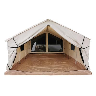 China UV-Resistant Luxury Outdoor Large Family Canvas Wall Tent Cotton Safari Lodge Glamping Tent for sale