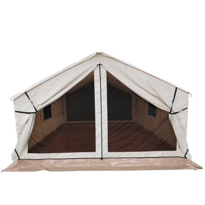 China UV-resistant custom luxury cotton canvas tent outdoor wall logo family safari tent glamping 14 person camping tent for sale