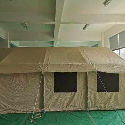 China large waterproof 4 season canvas hotel tents canvas safari tent 3 room UV-resistant canvas safari hotel tent for sale