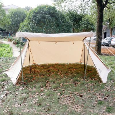 China Straight Tying Type Outdoor Camping Canvas Beach Tent Sun Shelter Light Shade Waterproof Cotton Tents for sale