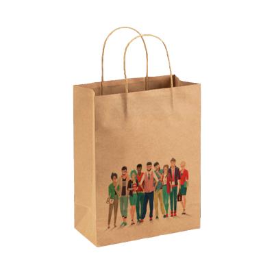 China Recyclable Recyclable Kraft Paper Bag Shopping Bag Gift Bag With Handles for sale