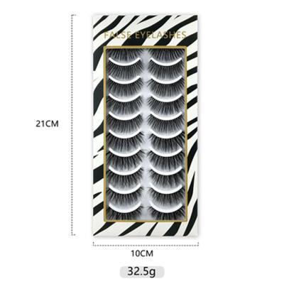 China 2020 Wholesale Natural Soft 3D Synthetic Eyelashes 10 Pairs In A Box With Your Own Private Label False Eyelash Packaging Box for sale