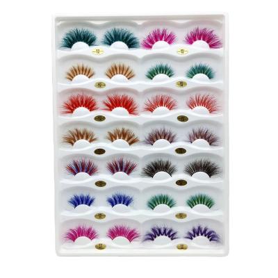 China 8D color wholesale false mink fur eyelashes 8D showcase exaggerated eyelashes for sale