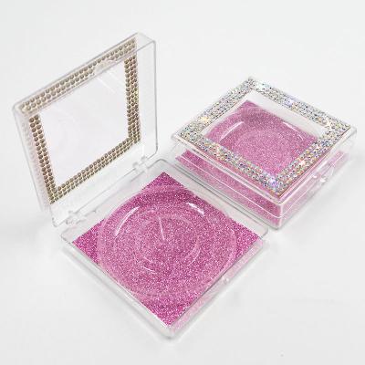 China Natural Long Faux Stone Eyelash Packaging Box Transparent Square Eyelash Box for sale