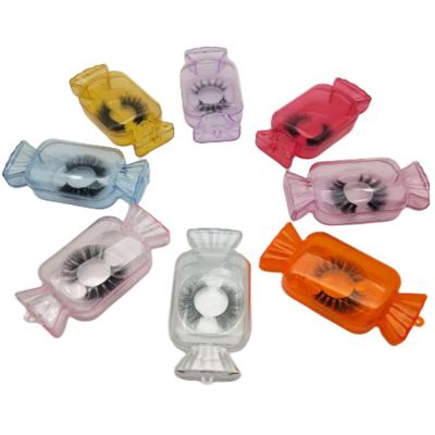 China Reusable Eyelashes Packaging Box With One Round Candy Cases Stand Eyelash Eyelash Packaging Box for sale