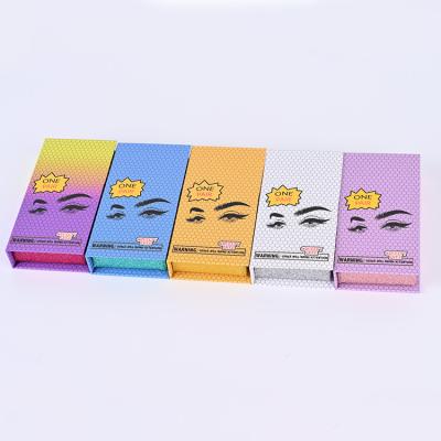 China Natural Grid Purple Lashes Packaging Custom Box Logo 25mm Mink Eyelashes Empty Box for sale