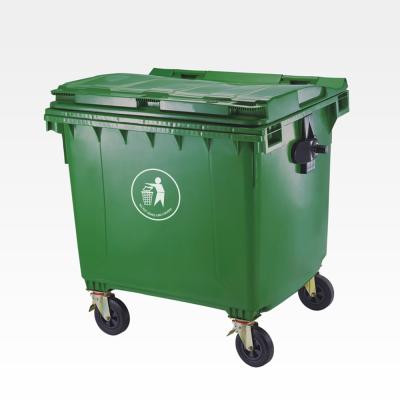 China Plastic Outdoor Garbage Bins Manufacturer Garbage Bins Stored 1100l With Wheel for sale