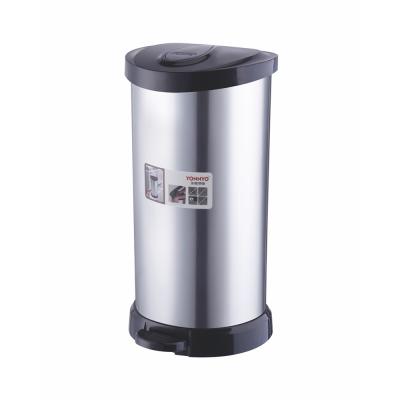 China Stocked Hotel 40 Liter Plastic PP Round Waste Bins With Film Coating for sale