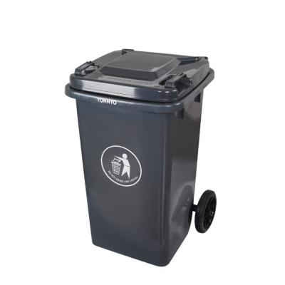 China Rolling type 100l liter factory cover plastic outdoor portable trash can recycle waste bin with lids prices for sale