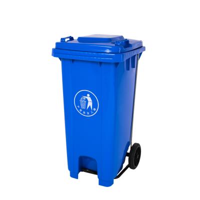 China Outdoor Street Wheelie Foot Pedal Industrial Stocked Garbage Trash Bin For Trash Garbage Recycle for sale