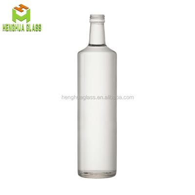 China 1000ml Olive Oil Round Shape Olive Oil Bottle 1L 32OZ 1liter Clear Glass Frying Oil Glass Bottle for sale