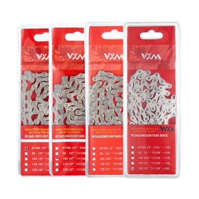 China MTB Bike VXM Bike Bicycle Chain 6 7 8 9 10 11 12 Speed ​​Velocidade Plated Silver Chain Mountain Road Bike MTB Chains Parts for sale