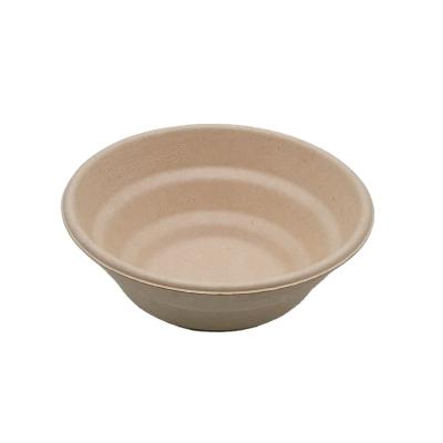 China Disposable Biodegradable Compostable Non-Toxic and Sanitary Sugar Cane Bagasse Paper Pulp Mold Soup Salad Ramen Bowl for sale