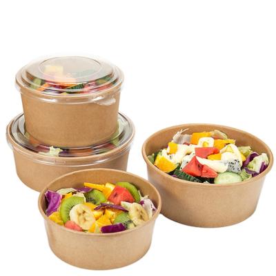 China Supplier New Products Disposable Food Delivery 185mm 90ml 200ml 500ml 12oz Dinner Salad Compostable Disposable Paper Soup Bowl With Lids for sale