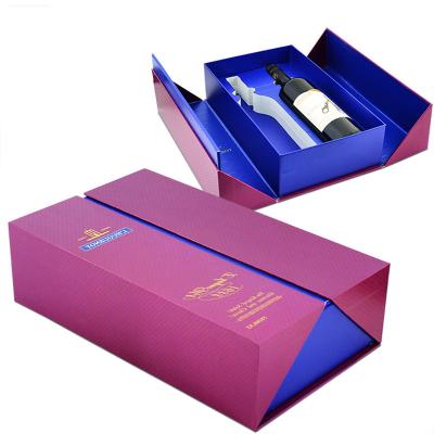 China Recyclable Double Wine Box Double Red Wine Box Customization Red Wine Packaging High-end Open Carton for sale