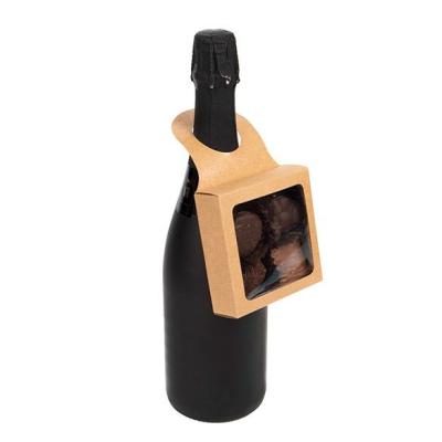 China Recycled Truffles And Fondant Materials Kraft Wine Bottle Box To Pair With Wine Or Specialty Liquor Hanger Bottle Box for sale