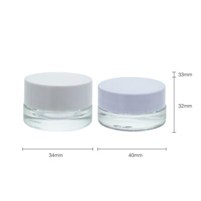 China 00413 Series 3g 5g Small Cosmetic Glass Cream Jar Thickened Small Cap Cosmetic Cream Jar for sale