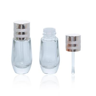 China Cosmetic in Round 20ml Stock Cosmetic Shoulder Frosted Clear Color Glass Dropper Bottle for Serum Essential Oil for sale