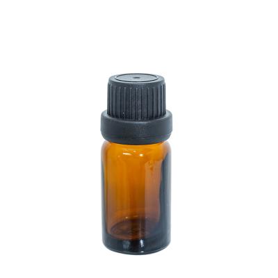 China 00434 Series 10ml Cosmetic Essential Oil Amber Glass Vial With Orifice And Cap Essential Oil Bottle for sale