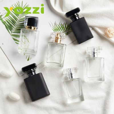 China Free Sample 30ml/50ml Empty Wholesale Custom Luxury Woman Square Spray Glass Perfume Bottle for sale