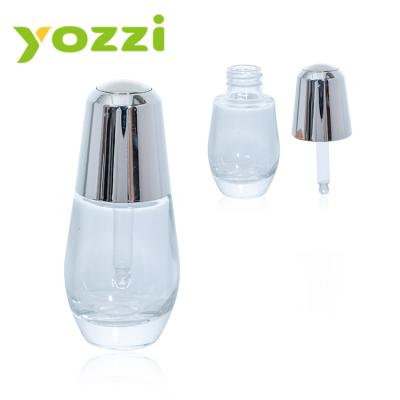 China 30ml Face Oil Cosmetic Empty Push Button Cosmetic Clear Glass Bottle With Pipette for sale