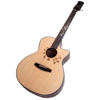 China Aosen Superior Solid Guitars Affordable Students Use Classic Wood Color Wooden Guitar for sale