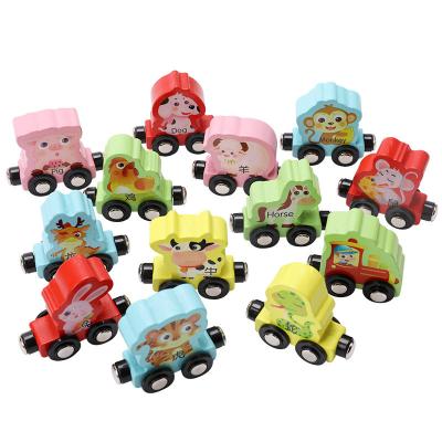 China Eco-friendly Material Wooden Dinosaur Train Set Toddlers Magnetic Number Train Toys Motor Train Cars Montessori Material Educational Toys Kids Boys for sale