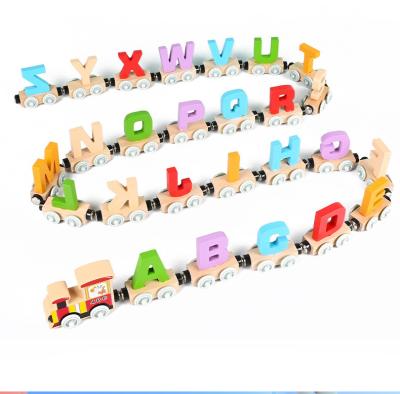 China Eco-friendly Material Wooden Dinosaur Train Set Toddlers Magnetic Number Train Toys Motor Train Cars Montessori Material Educational Toys Kids Boys for sale