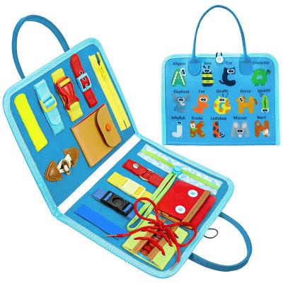 China Intelligence Toddler Busy Board Developing Sensory Board For Fine Motor Skill Montessori Toys Toddler Educational Learning Activities For Travel Car Air for sale