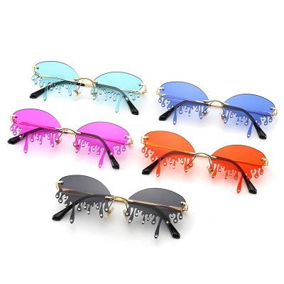 China Fashion Sunglasses 2021New Sunglasses Girls Shades Water Drip Drop Tear Party Sunglasses for sale