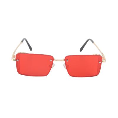 China Trendy Square Sunglasses Thin UV Protection Fashion Sun Glasses 100% Red Lens Frame Good Quality Fashion Sun Glasses 400 for sale