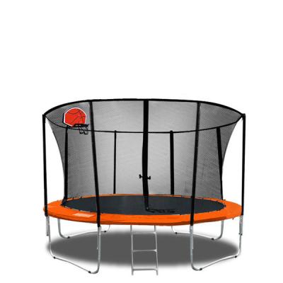 China 10ft black orange secure durable spring free Jumping Trampoline OF PVC Material for sale