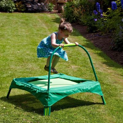 China Safe small green trampoline for kids Garden outdoor playing , 89x89 cms Base area for sale