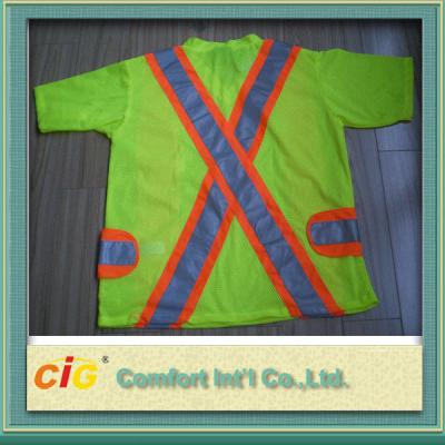 China Orange Red Green Pink Traffic Reflective Safety Vests Clohting of 100% Polyester for sale