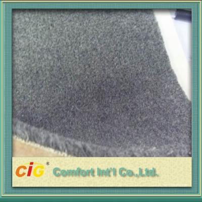 China Grey Flame Retardant Carpet Fabrics , Polyester Bonding Brushed Carpet For Indoor / Outdoor for sale