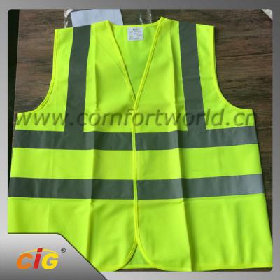 China 100% Polyester Geen Reflective Safety Vests With Tricot Fabric Design for sale