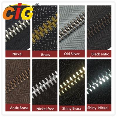 China Smooth Sliding Metal Zipper For Garments Accessories , Polished Teeth Zipper Wholesale for sale