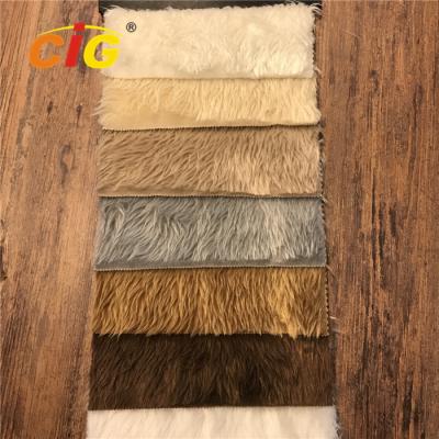 China High Pile Plain 100% Polyester Fake Synthetic Fur Fabric For Garment for sale