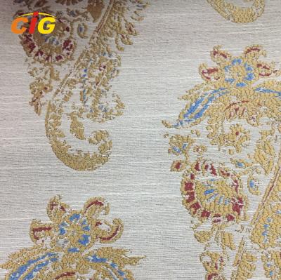 China Polyester Chenille Curtain Fabric , Jacquard And Strip Upholstery Fabric for sale