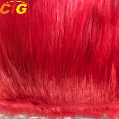 China Long Hairs Plain Synthetic Faux Fur Fabric For Sofa And Car Seat Cover for sale