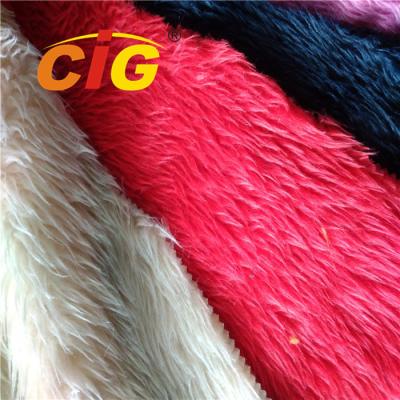 China Colorful Polyester Fake Fur Fabric Tricot Plain Fabirc Width 150cm To 160cm for sale