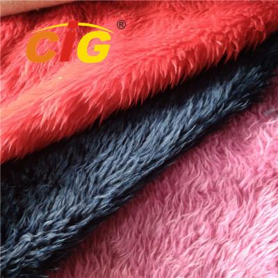 China Tricot Plain Colorful Fake Fur Fabric 100% Polyester Width 150cm To 160cm for sale