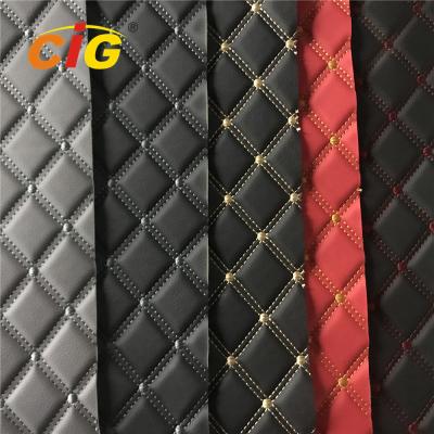 China Car Seat Car Floor Embroidery PVC leather with High Density Foam for sale