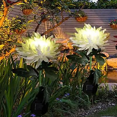 China LANDSCAPE Yard Decorate Warm Yellow Chrysanthemum Light Solor Powered Lights Flower Light for sale