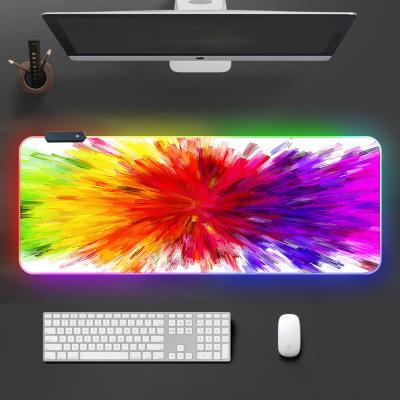 China XXL 900*300mm Big Large The Game OEM Custom Led Mouse Pad Gaming Mat RGB Sublimation HEATER Gifts Customized Status Mold Glowing Logo for sale