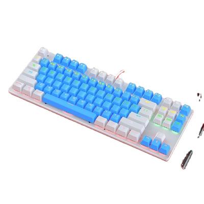 China Anti-ghosting Mechanical Keyboard 87 Keys PC Gamer Wired RGB Switch Cyan Gaming Keyboards Axis Computer Competitive Keyboard for sale