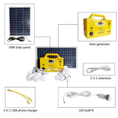 China Hot Sales Home Portable Solar Power High Efficiency Solar Generator Station With MP3 And Radio Function for sale