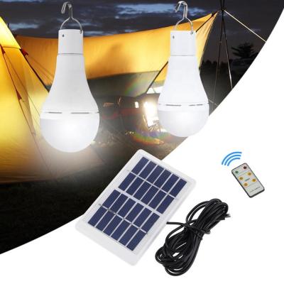 China Outdoor Outdoor Rechargeable Led Bulb USB Emergency Lamp Portable Solar Charging Camping Light for sale