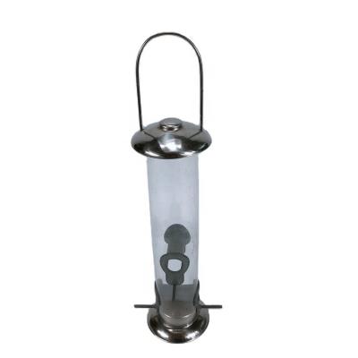 China Durable Stainless Steel Bird Feeder Two Layers Support Feet Seed Durable Wild Bird Feederr Bird Feeder for sale