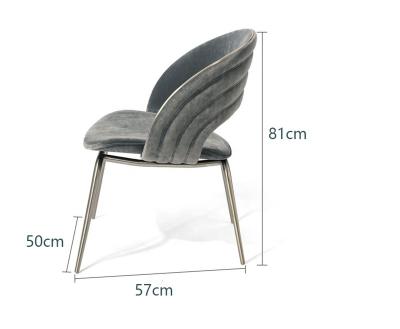 China Luxury Modern Dining Room Furniture Velvet Upholstered Gold Stainless Steel Kylo Framed Chair for sale